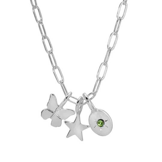 Charm Garden Paperclip Necklace Silver