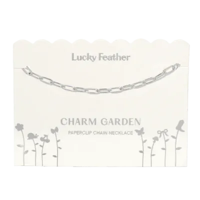 Charm Garden Paperclip Necklace Silver