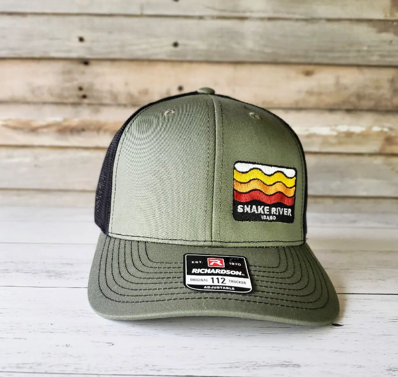 Retro Wave Trucker Hat , Side Panel - Loden
