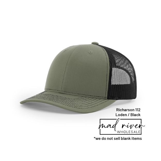 Retro Wave Trucker Hat , Side Panel - Loden
