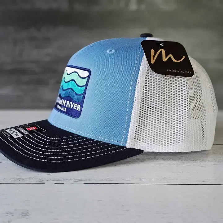 Retro Wave Trucker  Hat - Columbia Blue