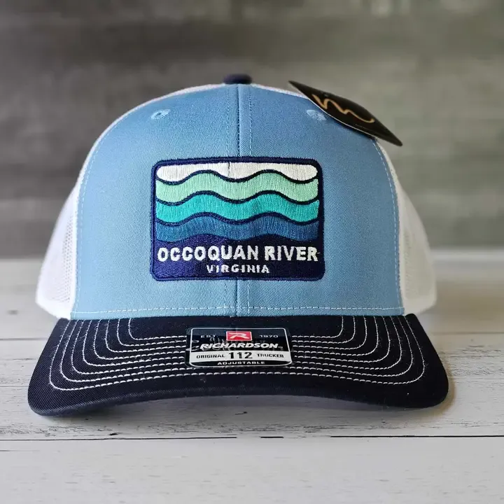 Retro Wave Trucker  Hat - Columbia Blue