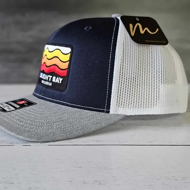 Retro Wave Trucker Hat - Navy Tri