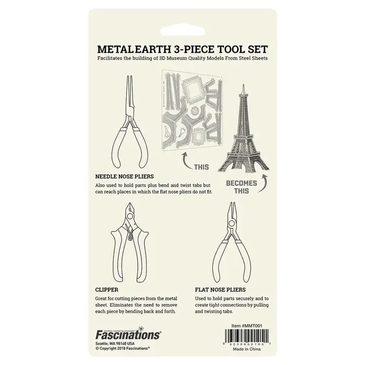 Tool Kit 3 Piece Medium Carbon Steel /Metal Earth 