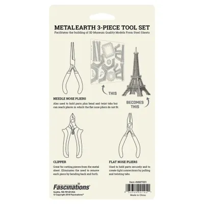 Tool Kit 3 Piece Medium Carbon Steel /Metal Earth 