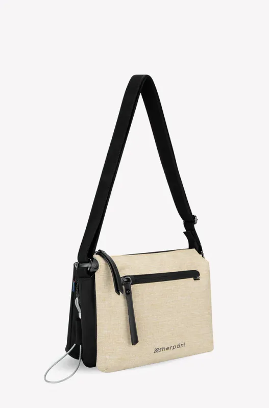 Mei AT Straw Sherpani Travel Trio Crossbody