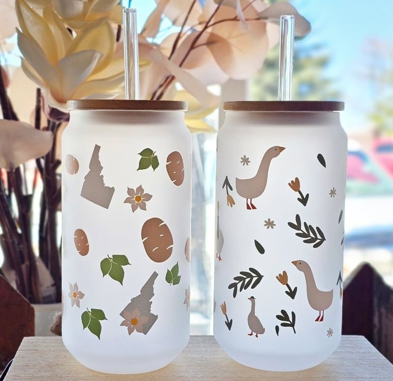 Idaho Frosted Glass Cup