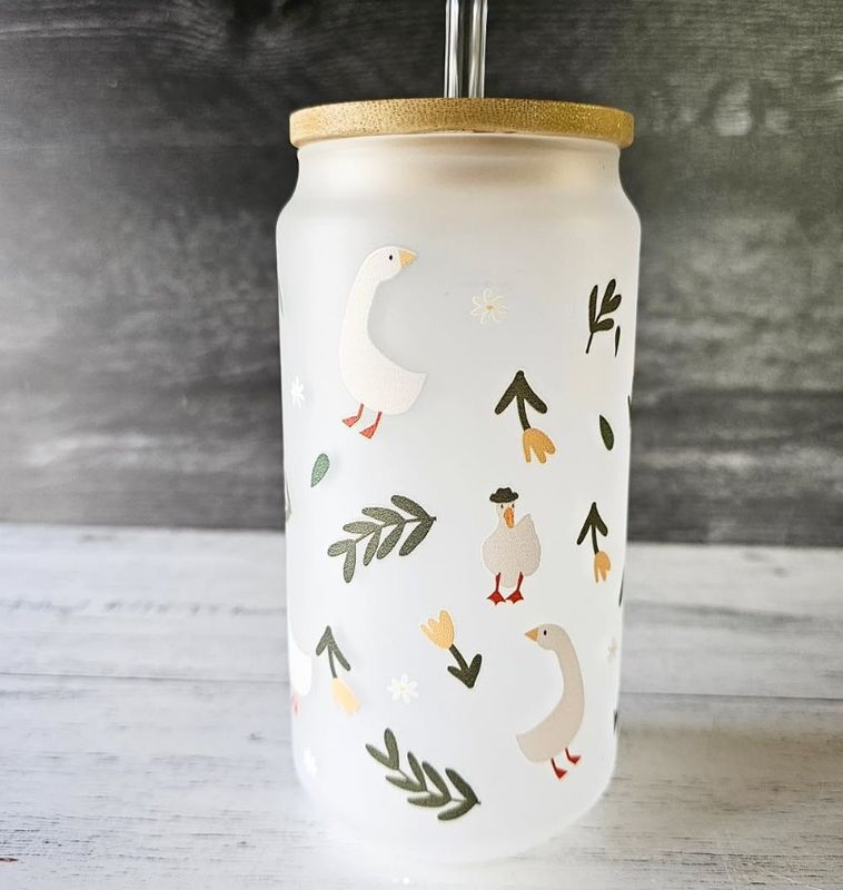 Goose Frosted Glass Cup