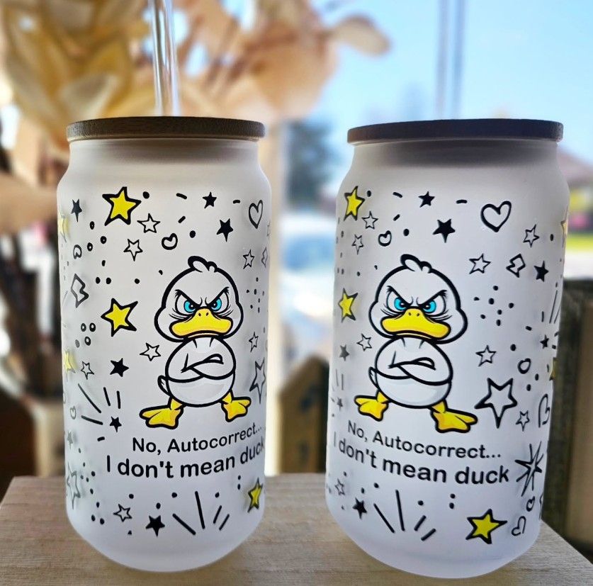 No Autocorrect... I Don&#39;t Mean Duck Frosted Glass Cup