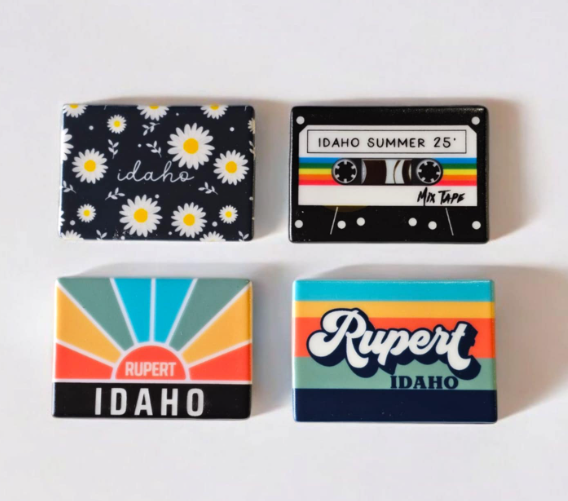 Navy Daisy Ceramic Magnet
