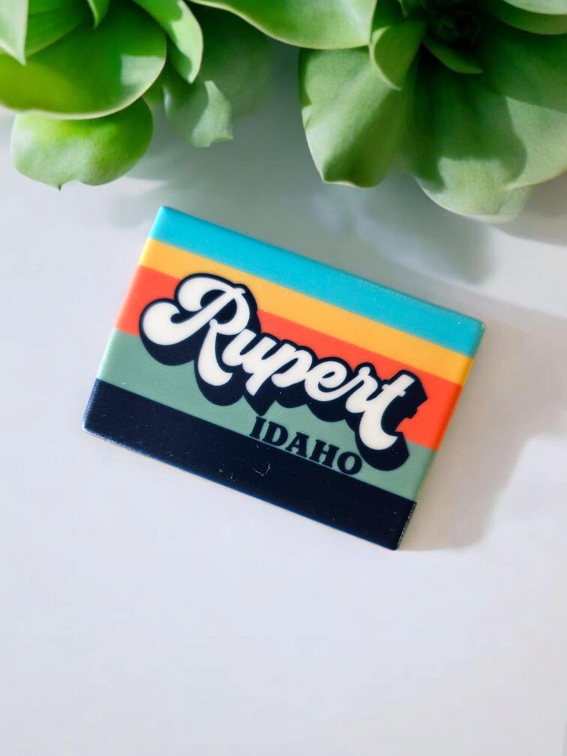 Retro Stripes Ceramic Magnet