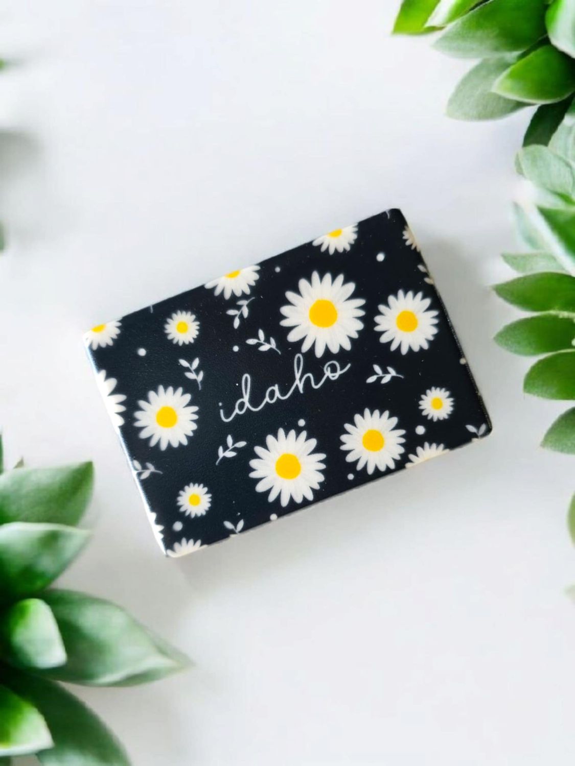 Navy Daisy Ceramic Magnet