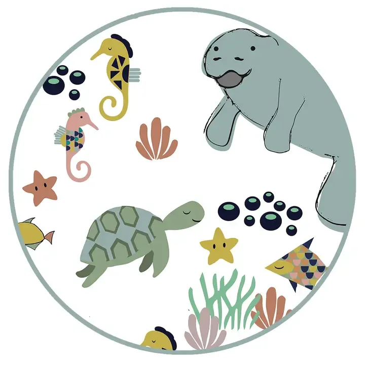 Manatee Animal  Bamboo Baby Footie Pajamas 0-3
