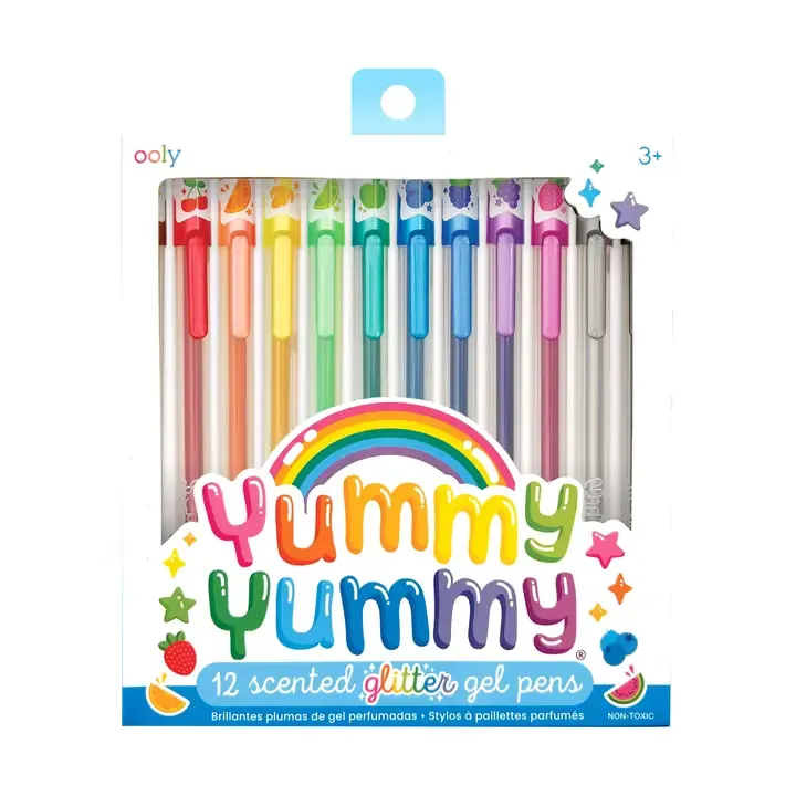 Yummy Yummy Scented Colored Glitter Gel Pens 2.0 - Set of 12