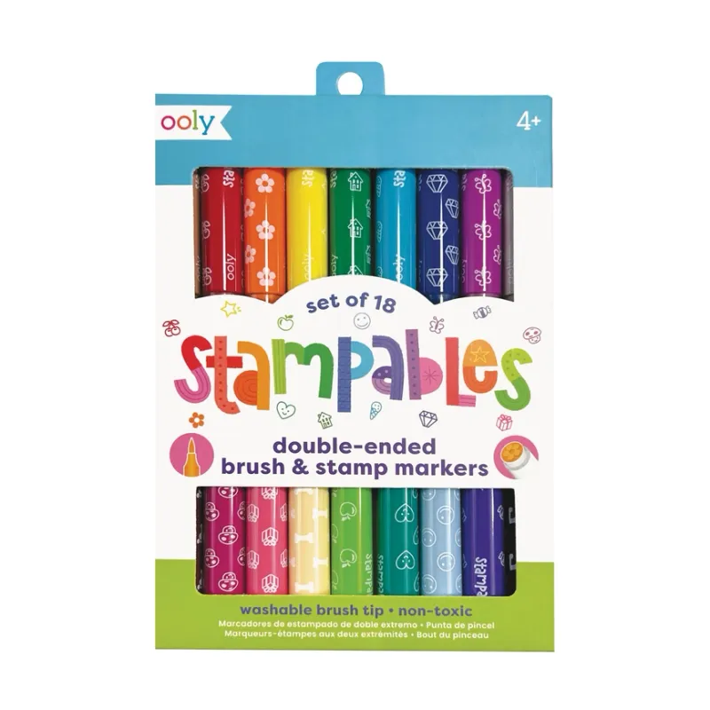 Stampables Double-Ended Brush &amp; Stamp Markers (Set of 18)