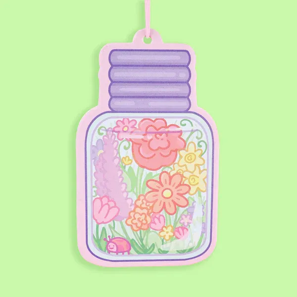 Flower Power Jar Flower Scented Car Freshener