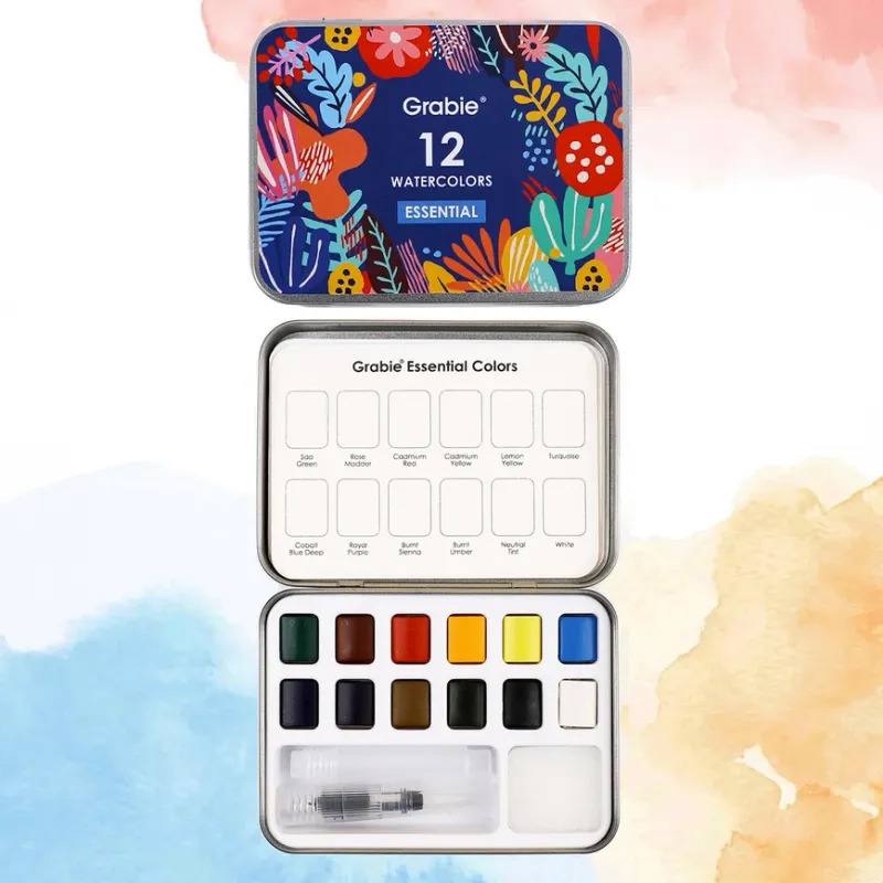 Watercolor Pocket Essentials Set of 12 with Brush