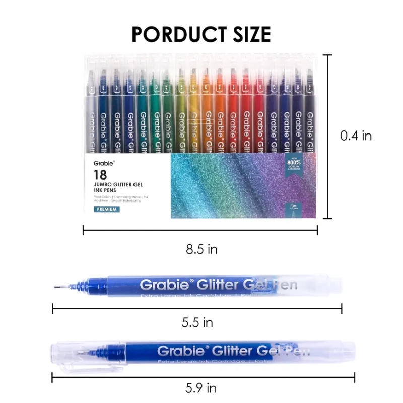 Jumbo Iridescent Glitter Gel Ink Pens 