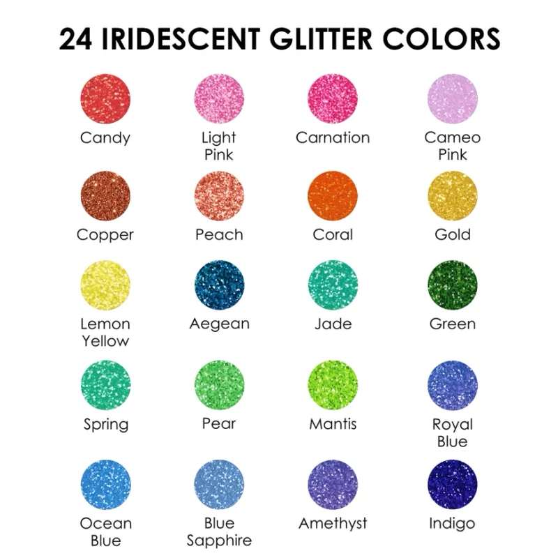 Iridescent Glitter Acrylic Paint Marker Medium Tip Set of 24 