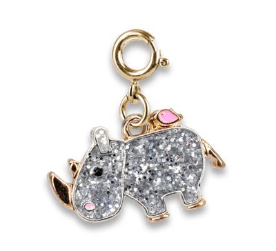 Gold Glitter Rhino Charm