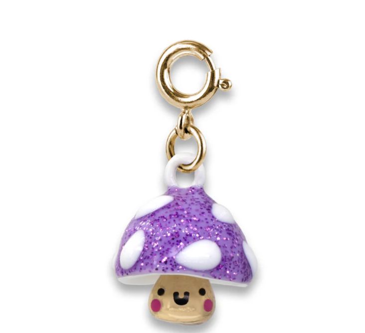 Gold Glitter Mushroom Charm
