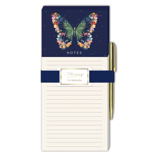 Garden Butterfly Magnetic  list with pen