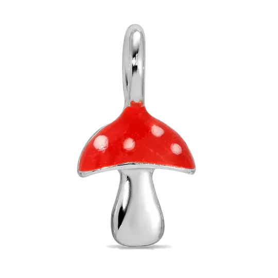 Charm Garden  Silver Mushroom Charm
