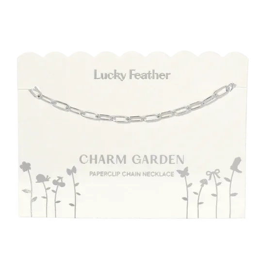 Charm Garden Paperclip Necklace Silver