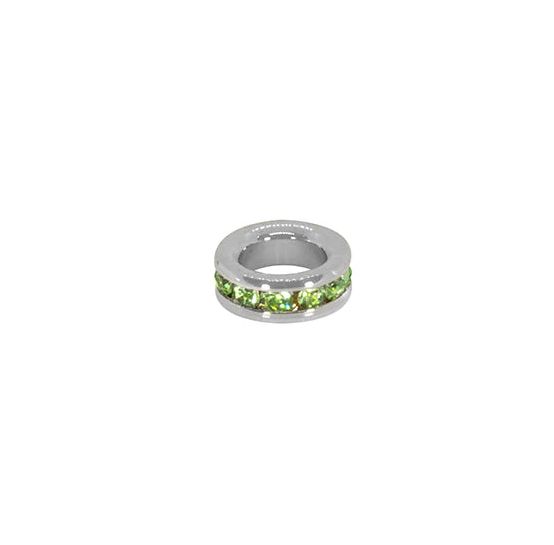 August (Peridot) White Gold Mini Birthstone Charm