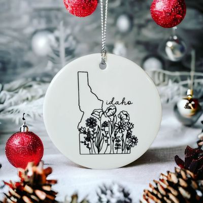 Porcelain Idaho Ornament