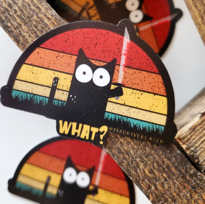 What? Stabby Cat Sticker