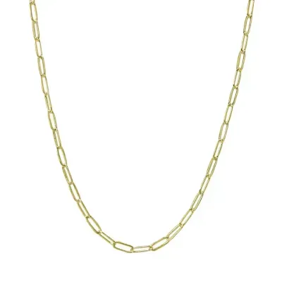 Thin Paperclip  Chain White Gold 