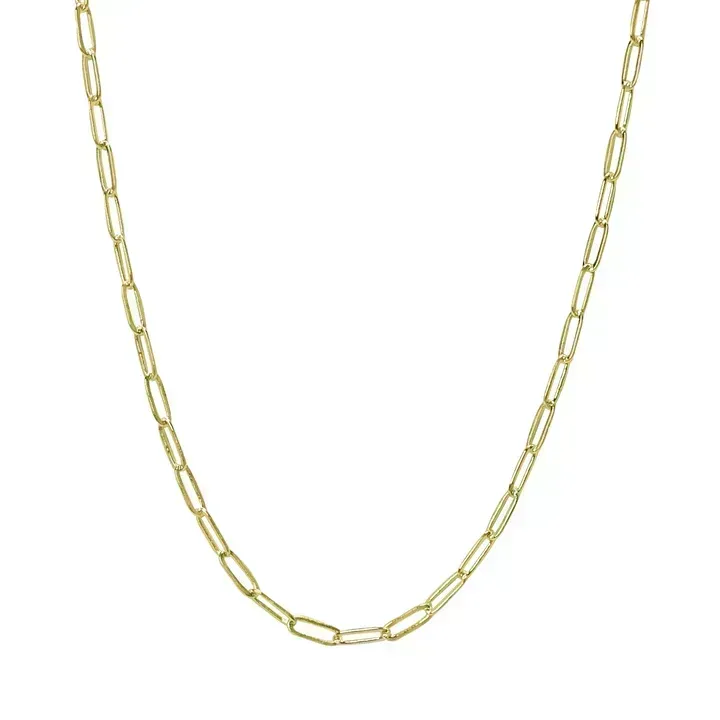 Thin Paperclip  Chain White Gold 