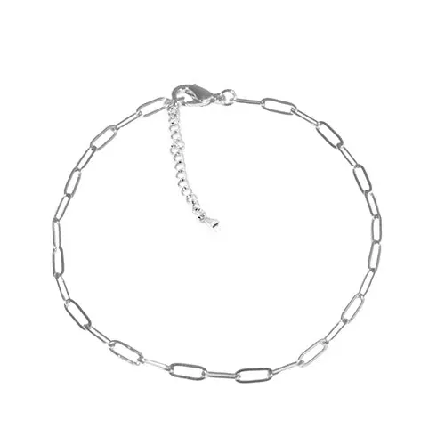 Paperclip Anklet White 