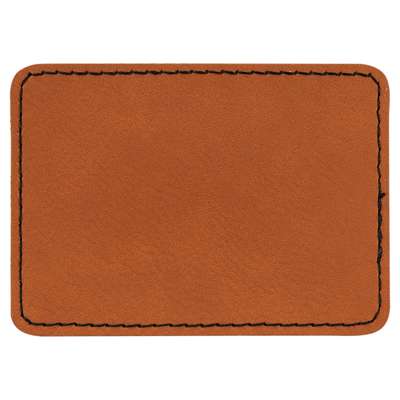 Custom Leatherette Rectangle Patch 3" x 2"