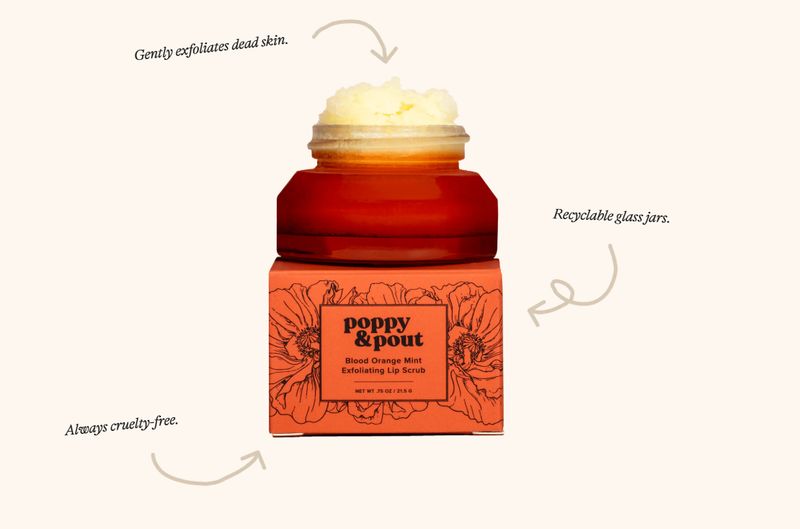 Blood Orange Mint Lip Scrub Poppy &amp; Pout 
