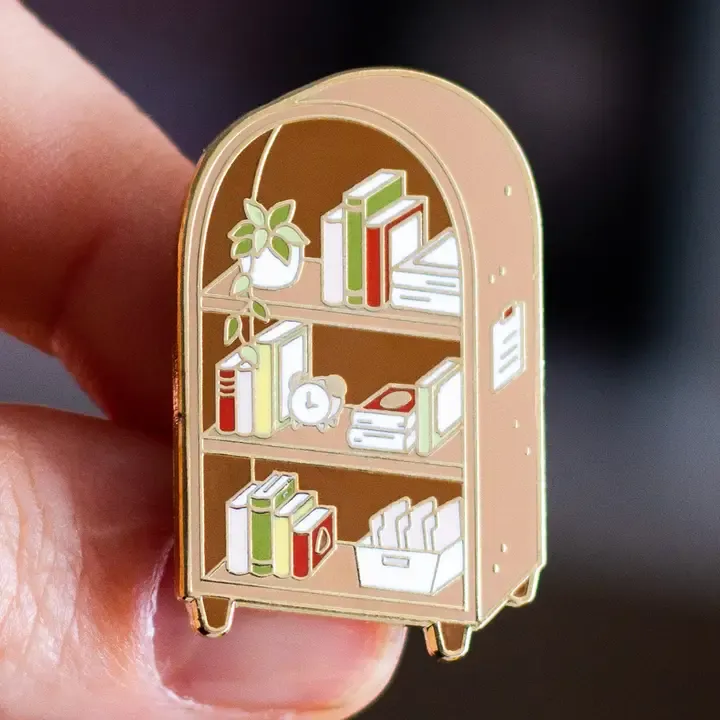 Bookshelf Enamel Pin