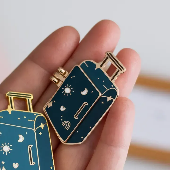 Traveler Suitcase Interactive Enamel Pin