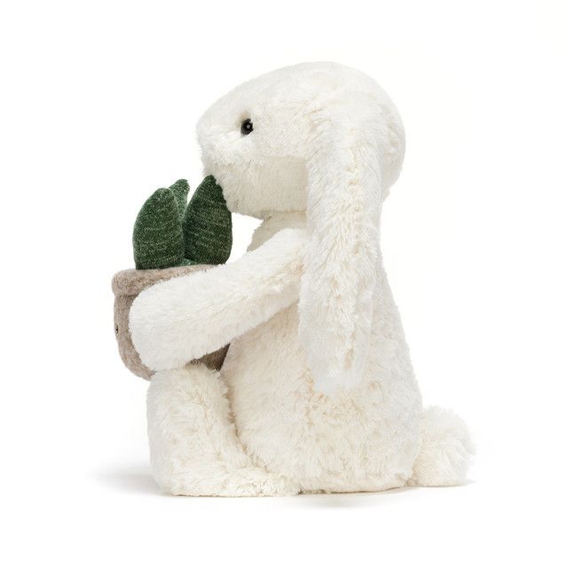 Cream Bunny with Plant 