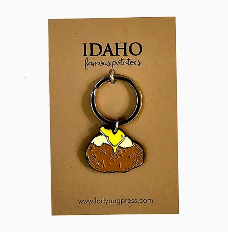 Idaho Spud Enamel Keychain, Idaho Souvenir