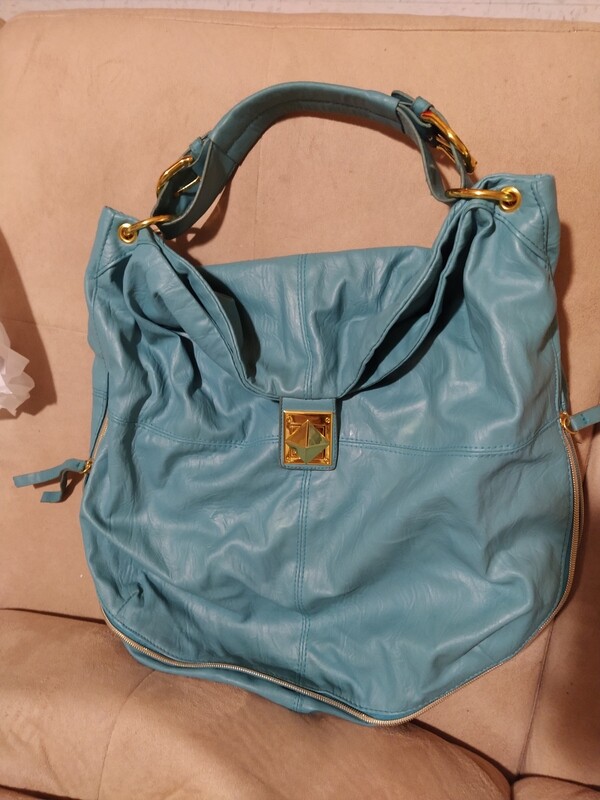 Baby blue handbag