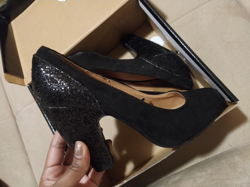New Black sequin kitten heels size 9