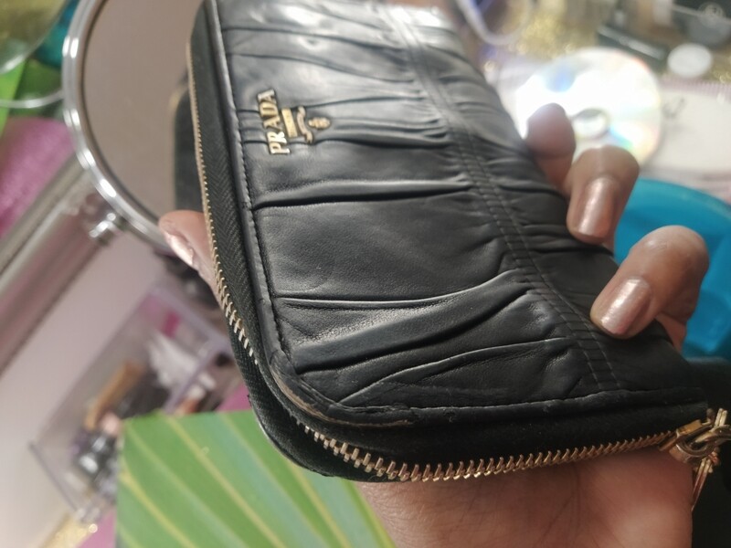 Prada Gaufre long zippy wallet with soft Napa leather