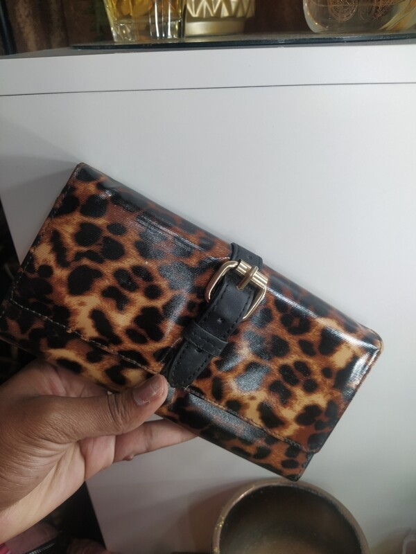 New leopard print wallet