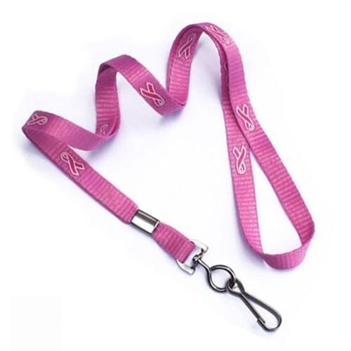 Small breast cancer awareness lanyard