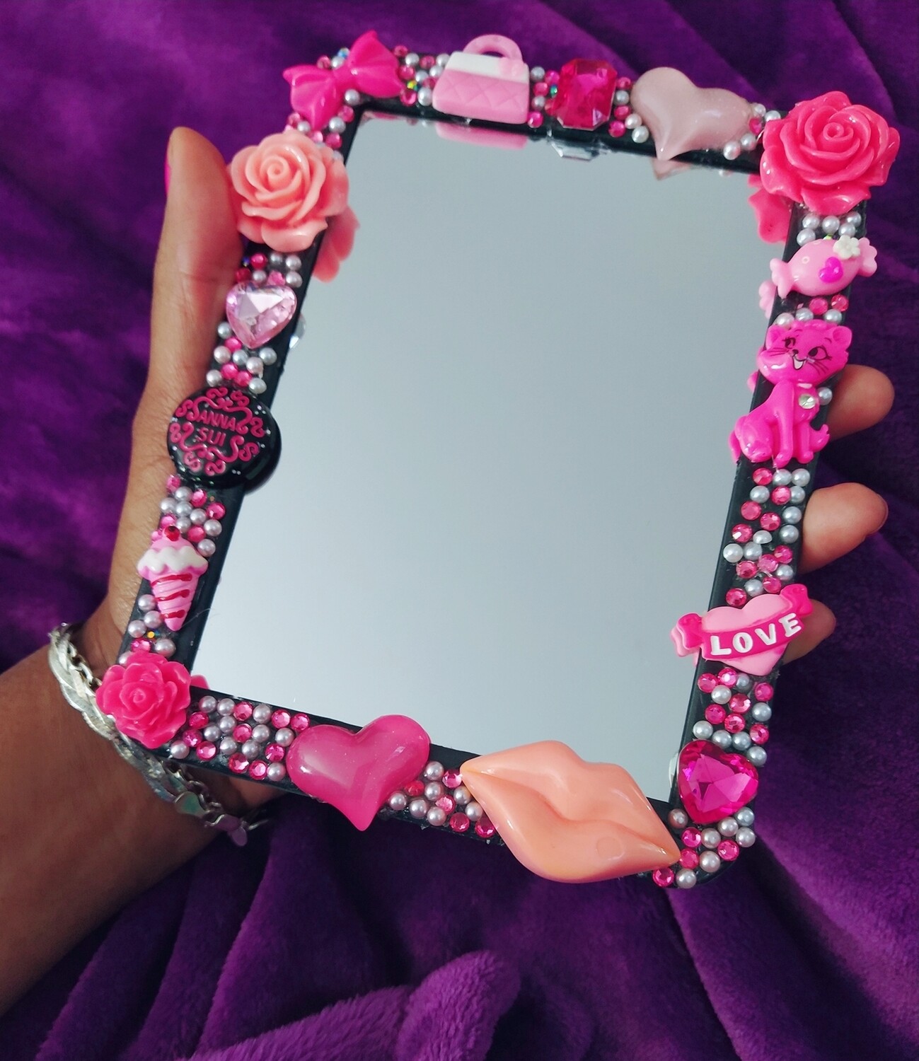 Custom bling magnetic mirror