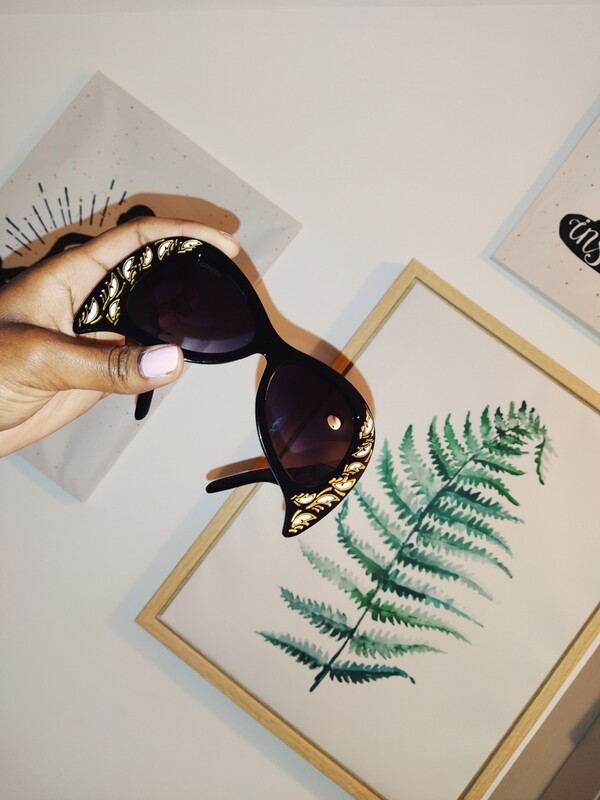 black reverse cat eye GG sunglasses