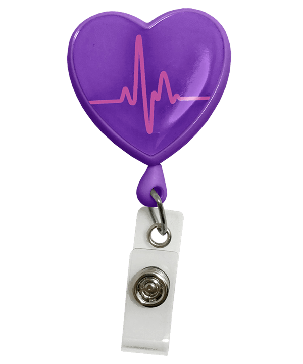 Heart ID badge clip (various colors)