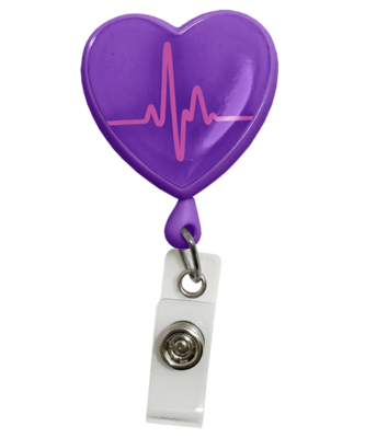 Heart ID badge clip (various colors)