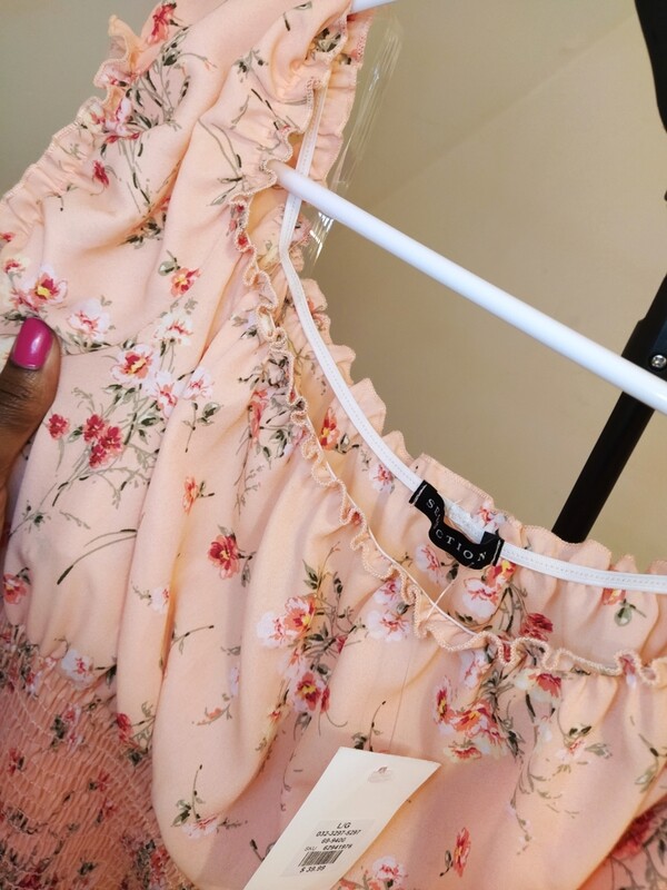 Pink ribbed summer dress